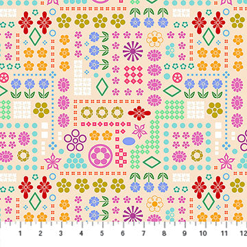 High Score Cream Yesterday Cotton 44"/45" Fabric Per Yard