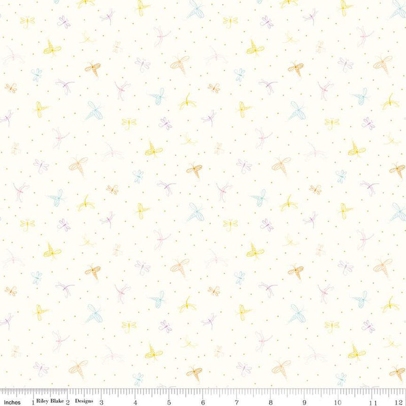 Hush Hush 5 Dashing Dragonflies Cotton 43"/44" Fabric Per Yard