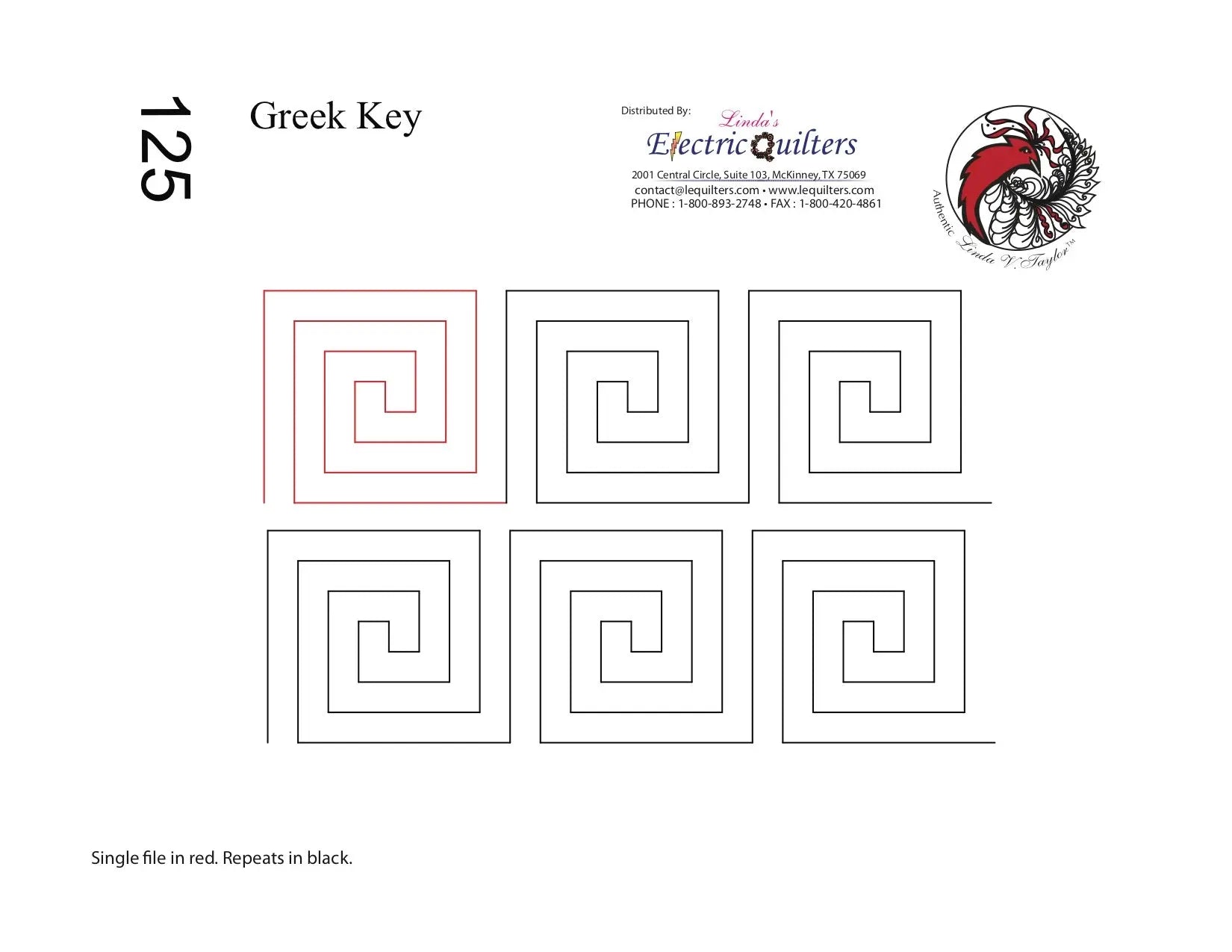 125 Greek Key Pantograph with Blocks by Linda V. Taylor — Fabric Depot