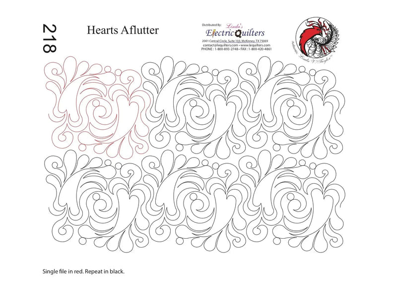 218 Hearts Aflutter Pantograph by Linda V. Taylor