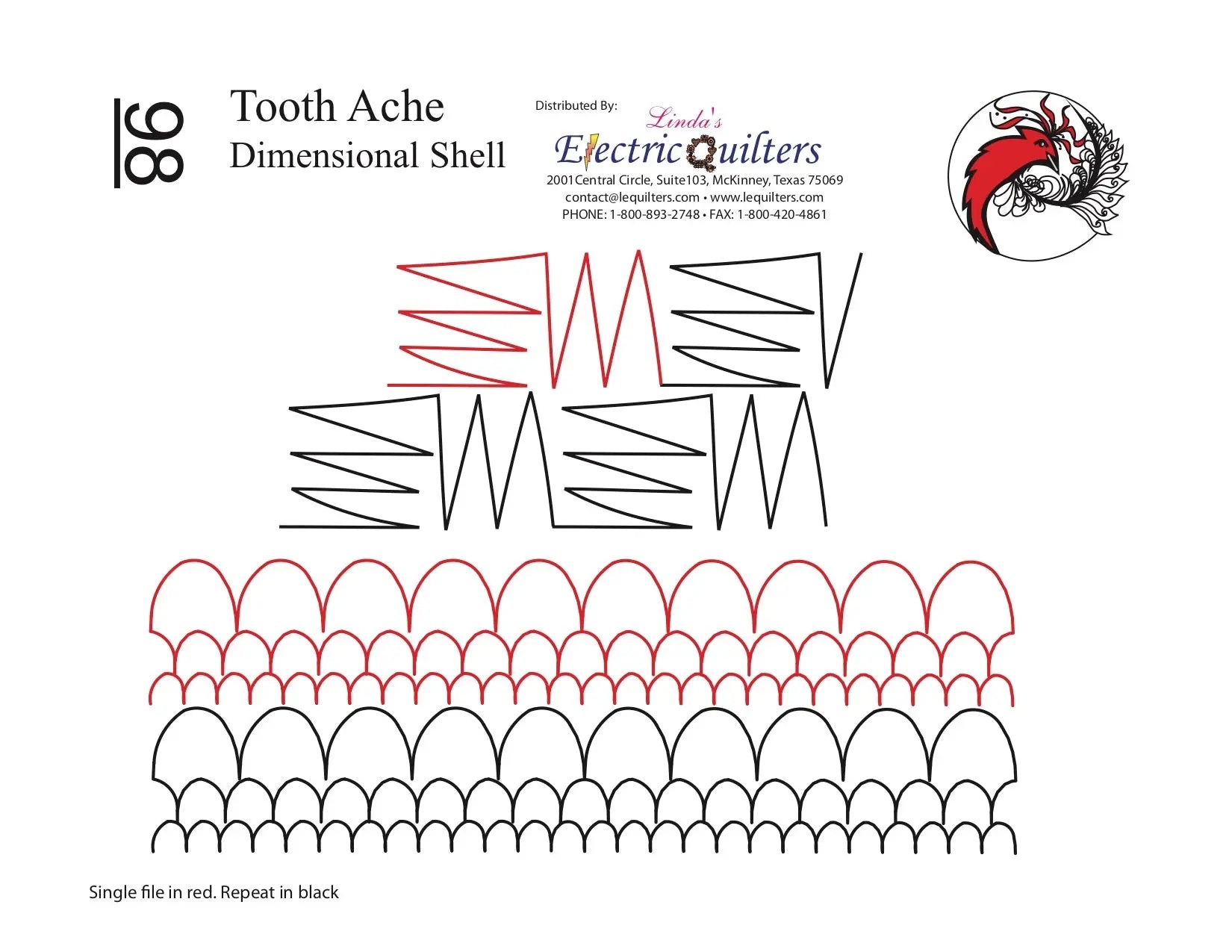 098 Toothache/Dimensional Shell Pantograph by Linda V. Taylor — Fabric ...