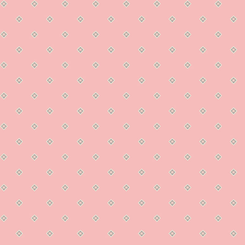 Geo Pink Meadow Blush 43"/44" Cotton Fabric Per Yard