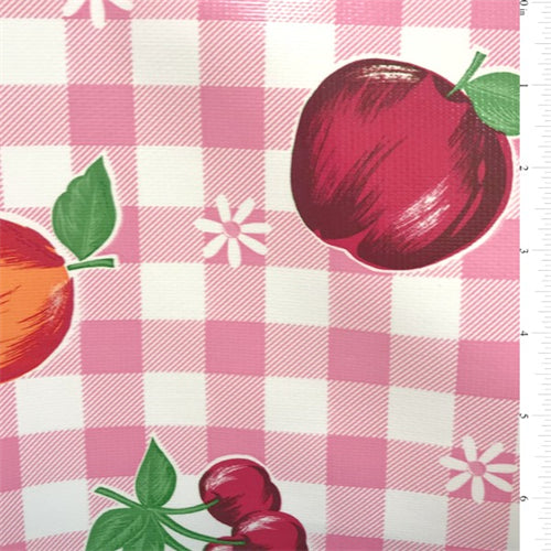 Pink Check Oilcloth Fabric - Reorderable