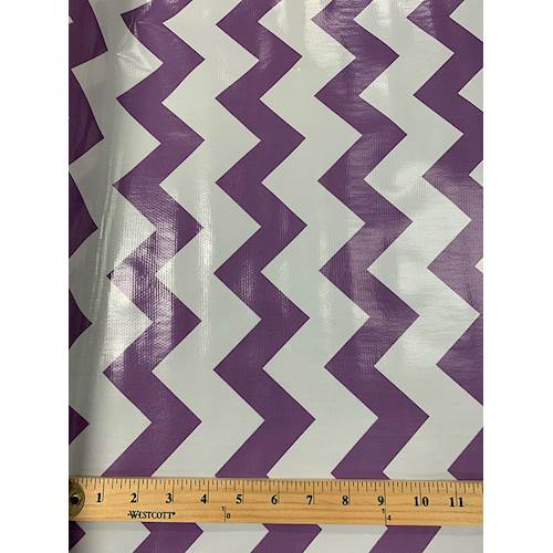 Purple Chevron Oilcloth Fabric - Reorderable