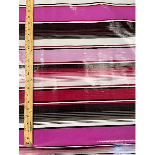 Purple Multi Stripe Oilcloth Fabric - Reorderable