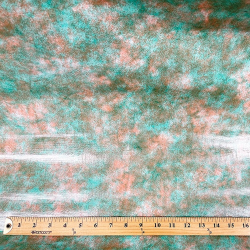 Green/Orange Tie Dye Oilcloth Fabric - Reorderable