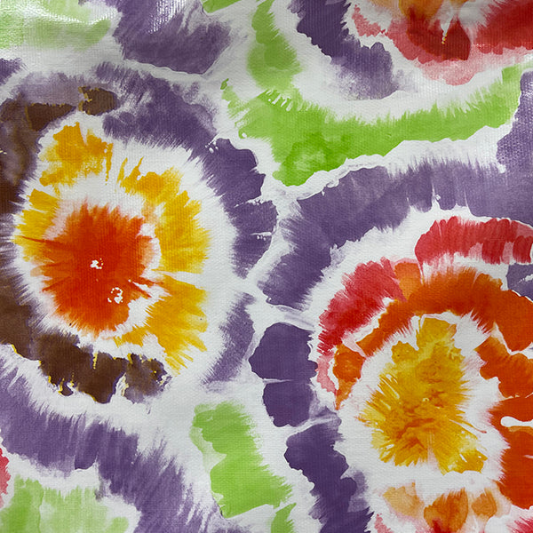 Purple Tie Dye Oilcloth Fabric - Reorderable