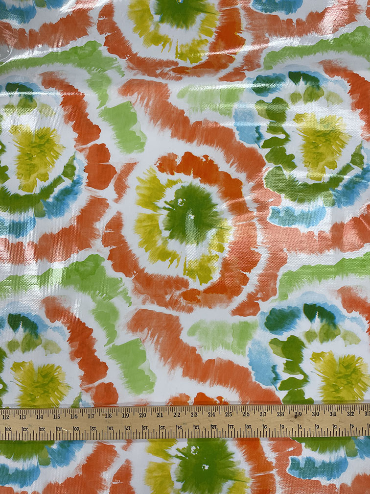 Orange Tie Dye Oilcloth Fabric - Reorderable