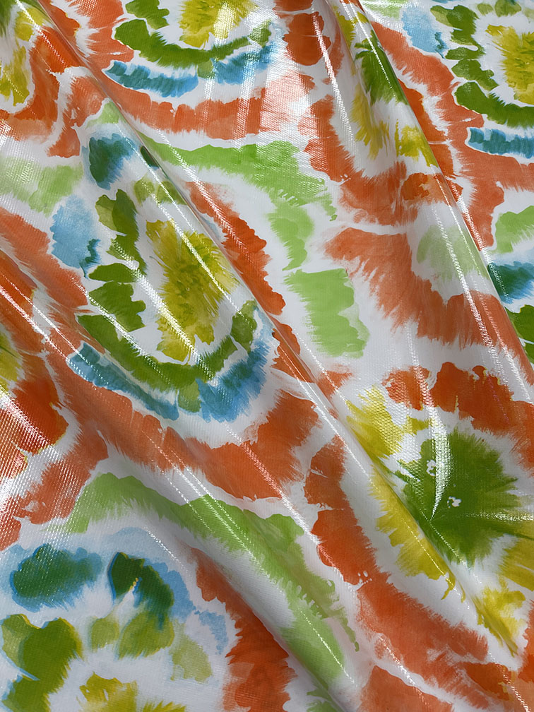Orange Tie Dye Oilcloth Fabric - Reorderable