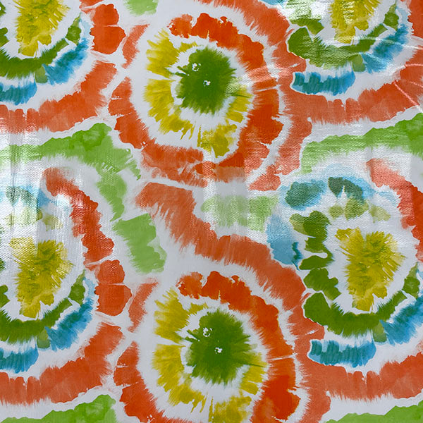 Orange Tie Dye Oilcloth Fabric - Reorderable