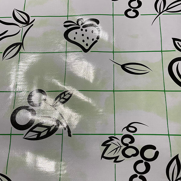 Black Green Check Oilcloth Fabric - Reorderable