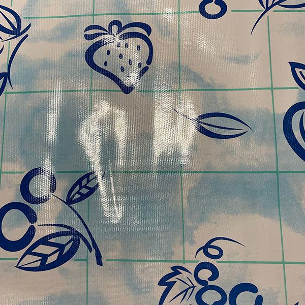 Blue Aqua Check Oilcloth Fabric - Reorderable