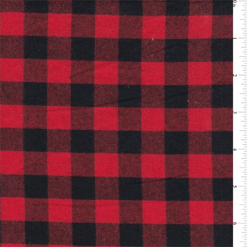 3 YD PC-Red/Black Buffalo Check Flannel Fabric