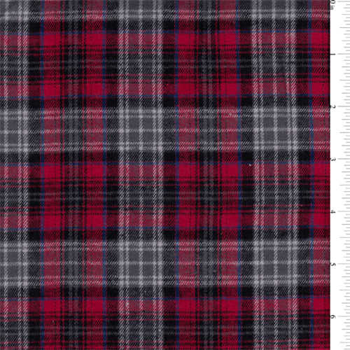 15 YD Bolt-Red Multi Plaid Flannel Fabric
