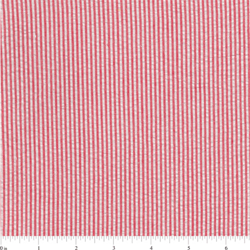 15 YD Red Stripe Seersucker Fabric