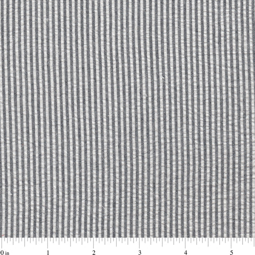 15 YD Black Stripe Seersucker Fabric