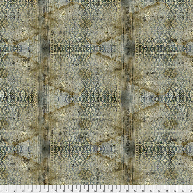 Neutral Stained Damask Abandoned 44"/45" Cotton Fabric Per Yard