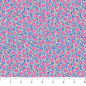 Poppies Prairie Yesterday Cotton 44"/45" Fabric Per Yard