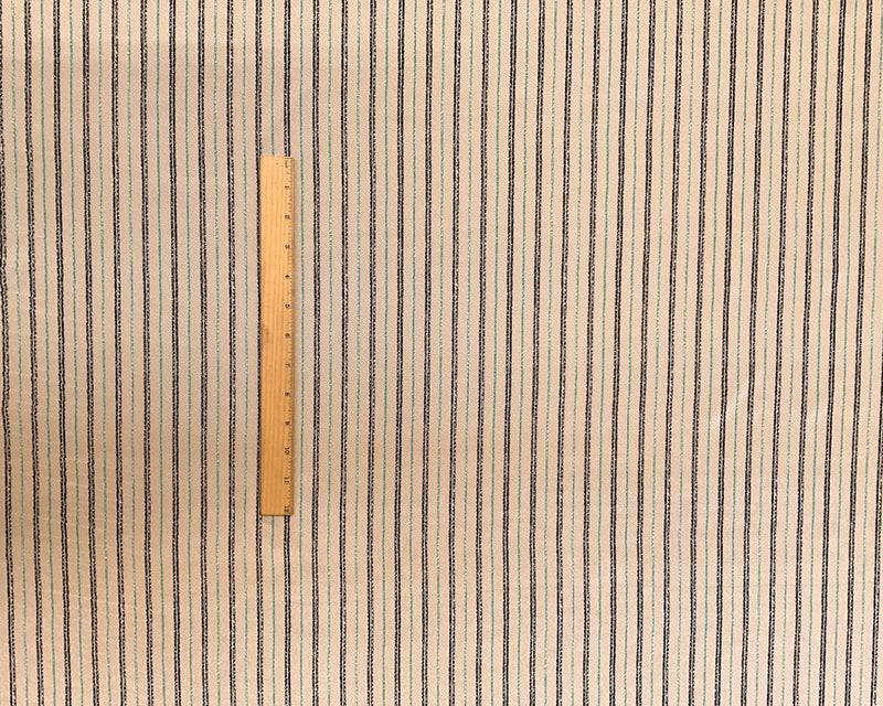2 1/2 YD PC-Beige-Black-Green Chain Stripe Charmeuse Silk Designer Remnant Fabric