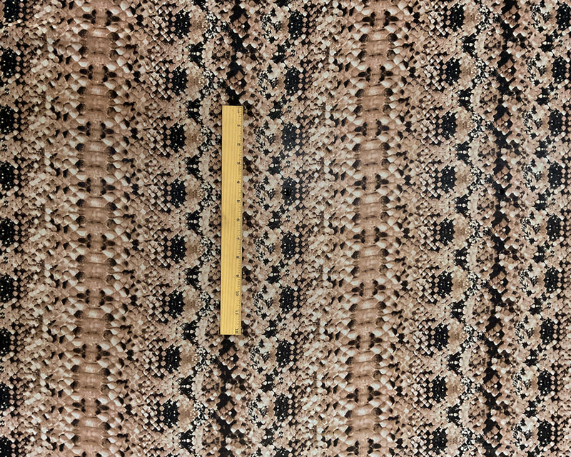 2 1/4 YD PC-Black-Brown-Tan-Ivory Abstract Textured Print Silk Chiffon Designer Remnant Fabric