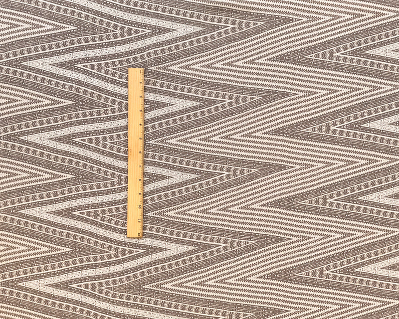 4 1/4 YD PC-Gray-Ivory Chevron Multi Designs Silk Chiffon Designer Remnant Fabric
