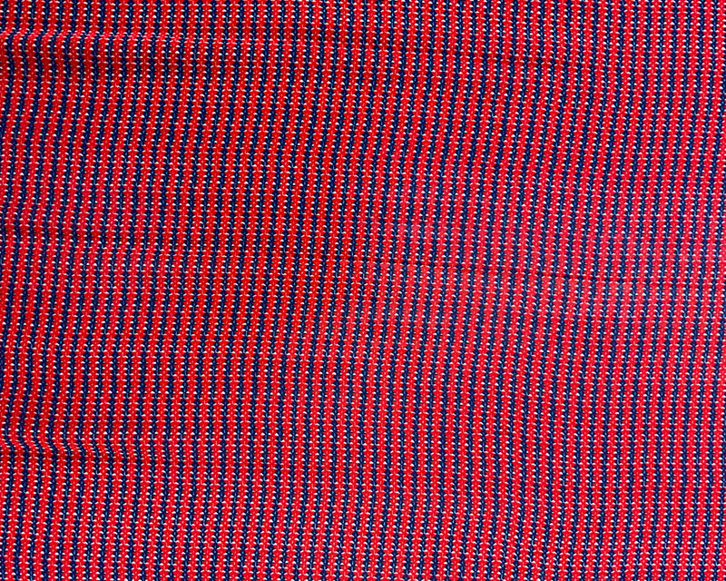 2 YD PC-Red-Blue-White Diamond Stripe Silk Chiffon Designer Remnant Fabric