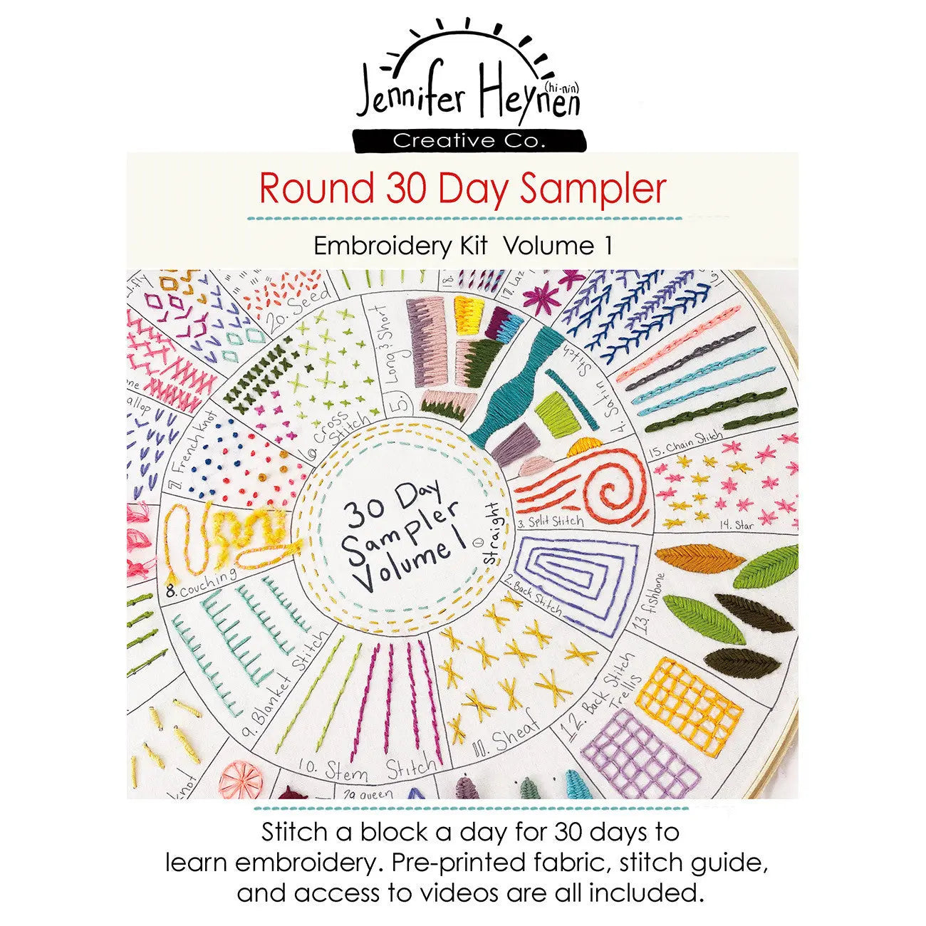 Round 30 Day Sampler Embroidery Class Volume 1 — Fabric Depot