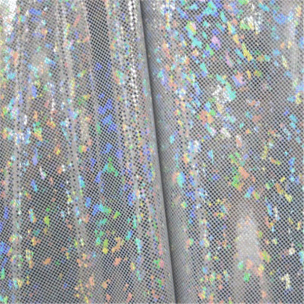 Silver/White Shattered Glass Bolt Fabric
