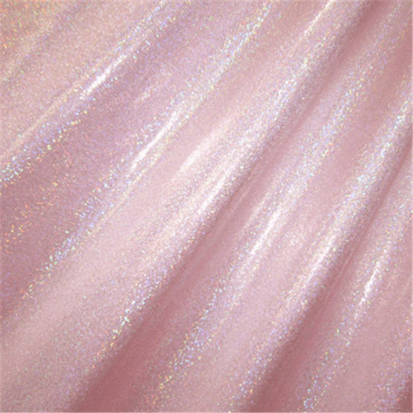Silver/Lt Pink Hologram Mini Dot Bolt Fabric