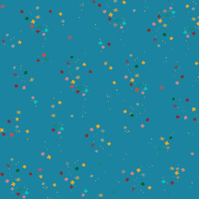 Teal Touch Mystery 43"/44" Cotton Fabric Per Yard