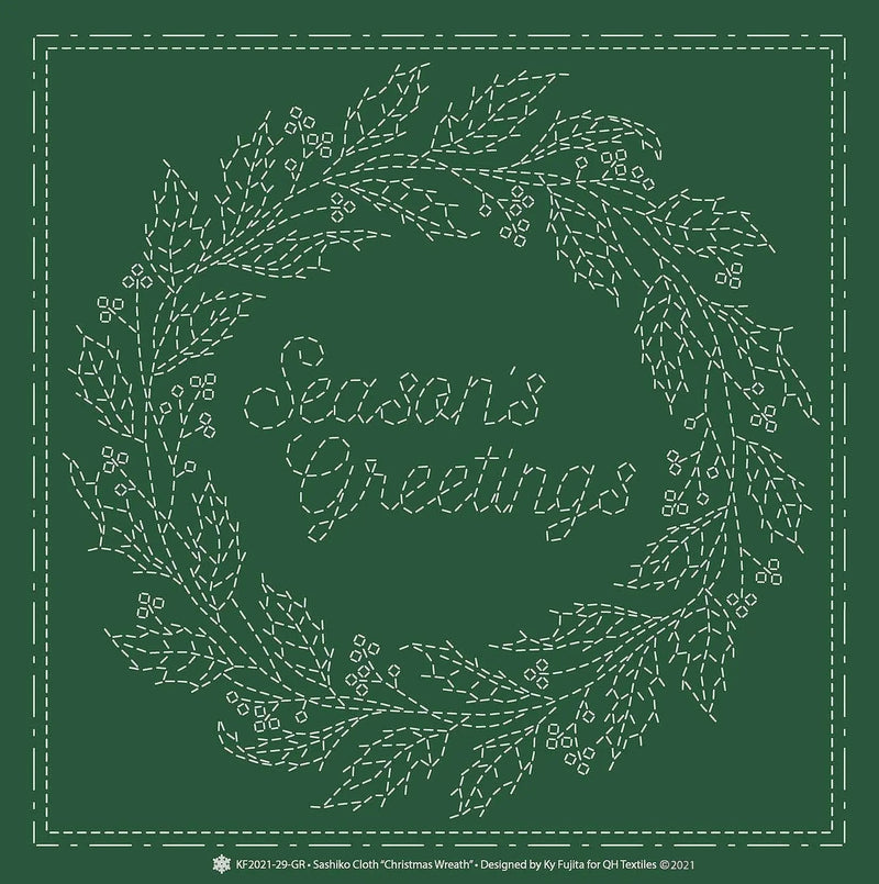 Sashiko Cloth Christmas WreathGR