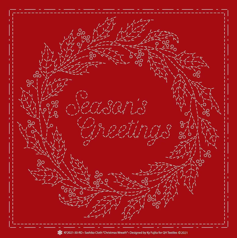 Sashiko Cloth Christmas WreathRD
