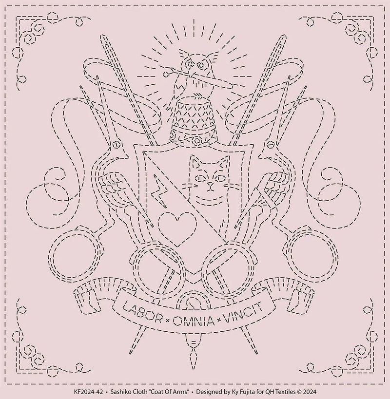 Sashiko Cloth Coat Of Arms Ash Pink