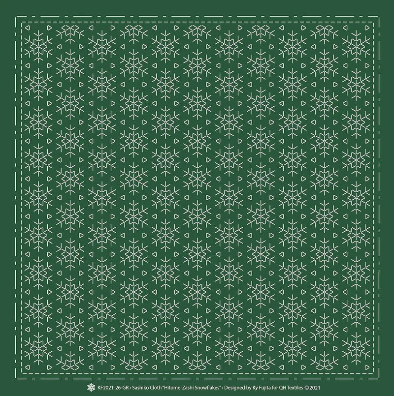 Sashiko Cloth Hitome-Zashi SnowflakesGR