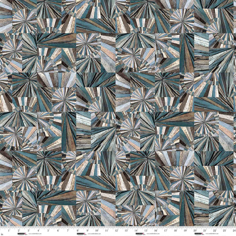 Slate Woodburst Out of the Woodwork Cotton 44"/45" Fabric Per Yard