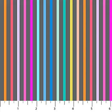 Solid Stripe Gray Multi Dewfall Cotton 44"/45" Fabric Per Yard