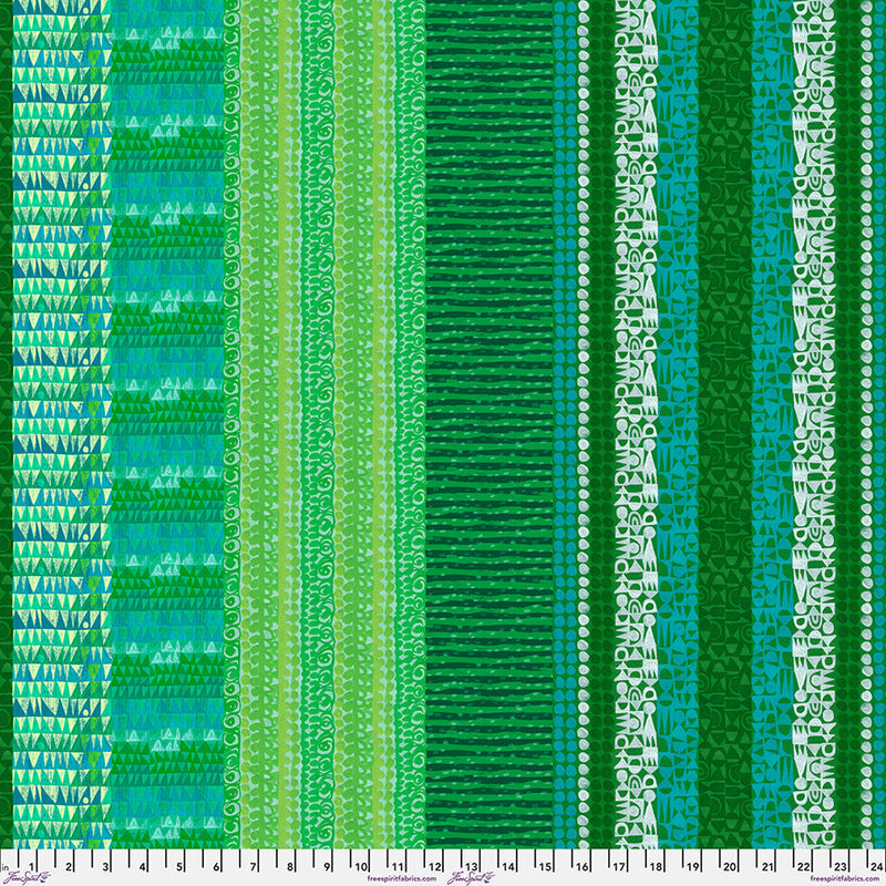 Stripes Sea Green Cotton 44"/45" Fabric Per Yard
